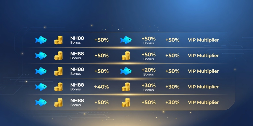 Bảng giá chi tiết các gói nạp xèng cho bắn cá nh88 năm 2025