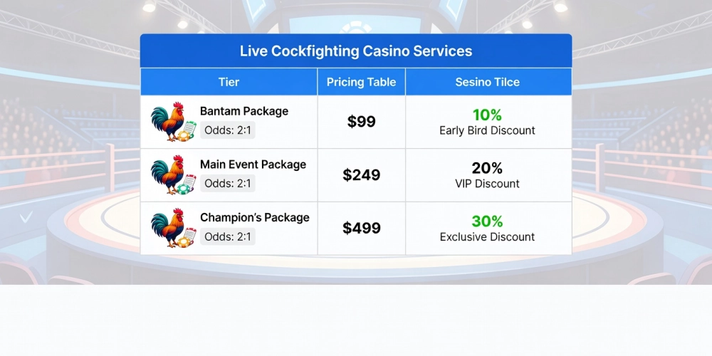 Bảng giá chi tiết các gói cược đá gà trực tiếp casino nh88 năm 2025 với ưu đãi hấp dẫn