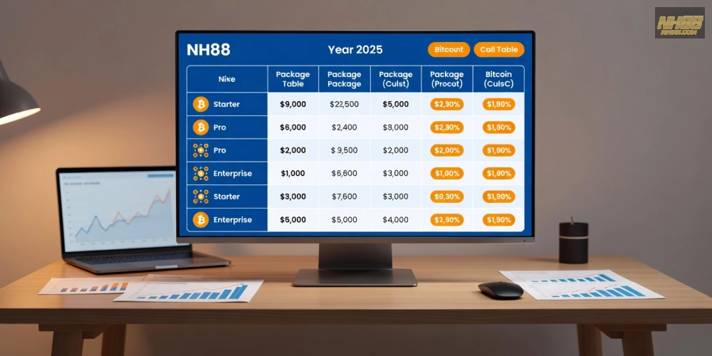 Bảng giá các gói đào Bitcoin trên NH88 cập nhật mới nhất năm 2025