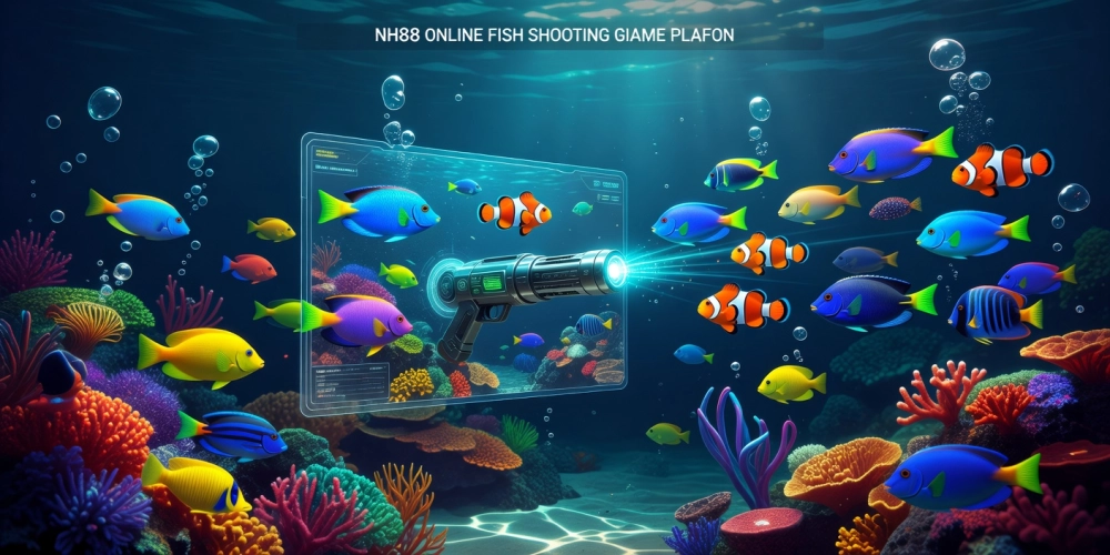 Minh họa khái niệm game bắn cá nh88 với giao diện sống động và các loài cá đa dạng