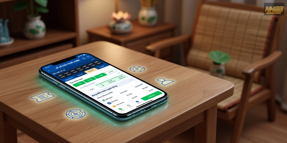 Giao diện ứng dụng xổ số kiến thiết nh88 hiện đại và dễ sử dụng