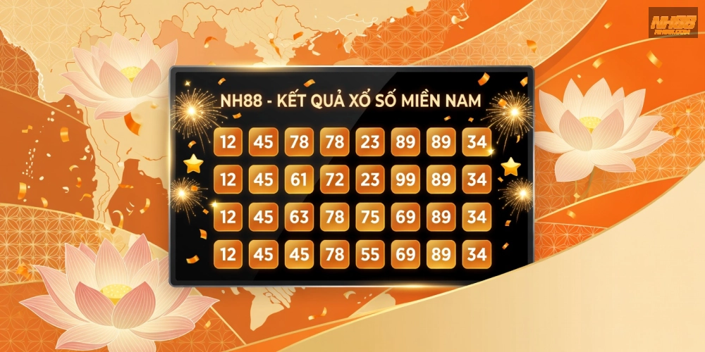 Kết quả xổ số miền nam nh88 được hiển thị rõ ràng trên nền tảng