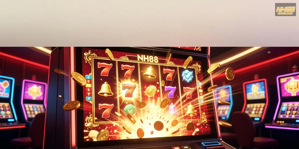 Minh họa khái niệm nổ hũ trên nền tảng NH88 với jackpot bùng nổ